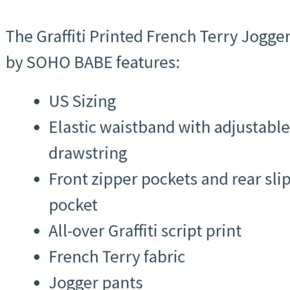 Graffiti Print French Terry Top and Joggers - Picture 4 of 4